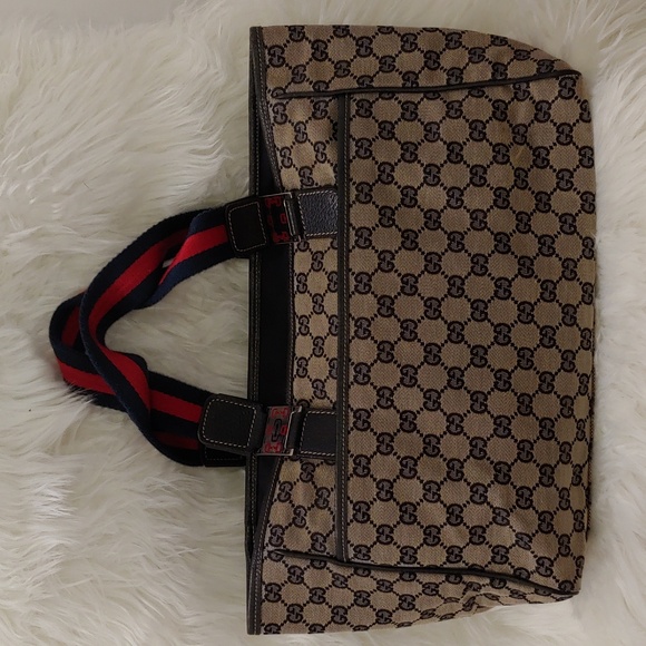 Authentic Gucci GG Monogram Supreme Sherry Web Pop Tote Bag - Picture 2 of 11